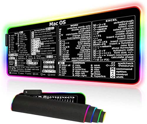 Mac os Hivatkozások RGB Led-es Asztal Mat excel Hivatkozások puskát Extra Nagy, Vastag Egér Pad Led Mac OS (M1+Intel) + Word/Excel