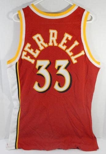 1993-94 Atlanta Hawks Duane Ferrell 33 Játék Kiadott Piros Mez 42+3 DP30037 - NBA Játék Használt