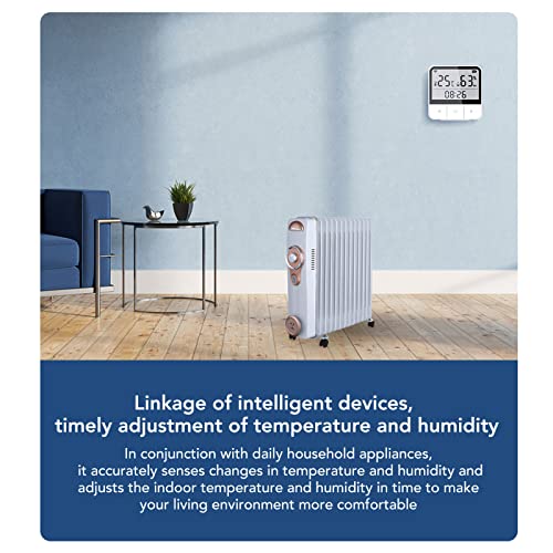 Hőmérő páratartalommérő Érzékelő, ABS Hőmérséklet Páratartalom Mérő -9℃ 99℃ Intelligens WiFi Funkció Nappali Hálószoba