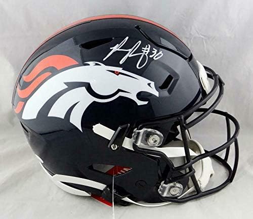 Philip Lindsay Dedikált Denver Broncos F/S SpeedFlex Sisak-SZÖVETSÉG W Auth *Fehér - Dedikált NFL Sisak