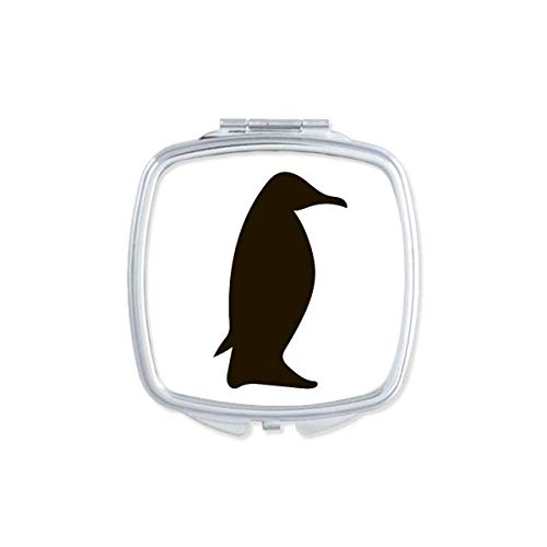 Fekete Pingvin Állat Ábrázolása Tükör Hordozható Kompakt Zsebében Smink Kétoldalas Üveg