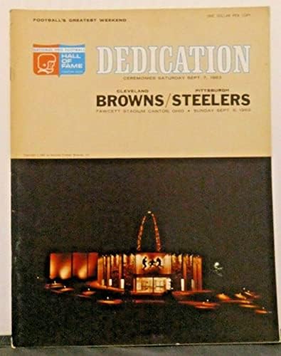 1. 1963-as Labdarúgó-HOF Indukciós Program Cleveland Browns Pittsburgh Steelers - NFL Programok