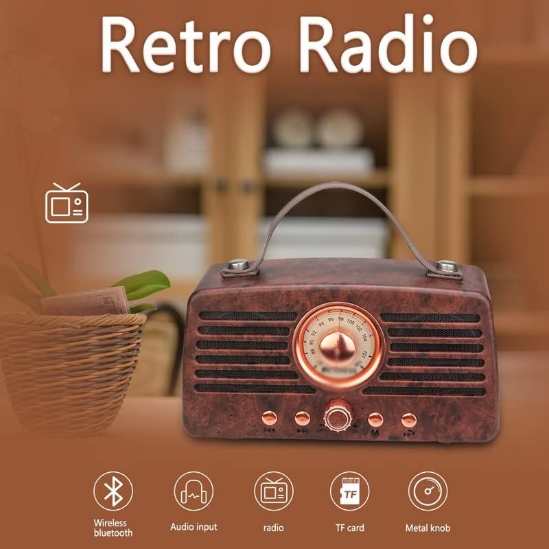 WENLII Klasszikus Retro FM Rádió-Vevőkészülék Hordozható Dekoráció MP3 Rádió Sztereó Hangszóró Újratölthető USB