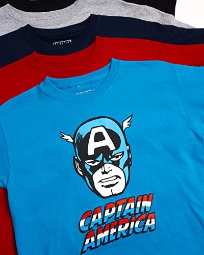 Marvel Avengers Fiúk 5 Csomag T-Shirt – Spider-Man, Hulk, Amerika Kapitány, vasember, Thor (2T-16)