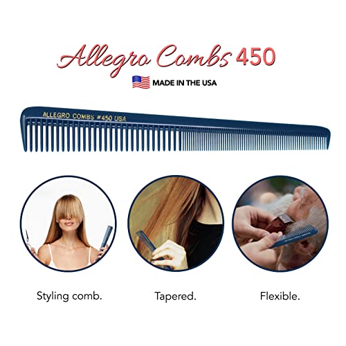 Allegro Combs 450 Kúpos hajvágó Fésű Borbély Haj Fodrász Fésű Női Combs Emberek Zsebében Combs Készült Az USA-Ban 3Pcs. (Kékeszöld)