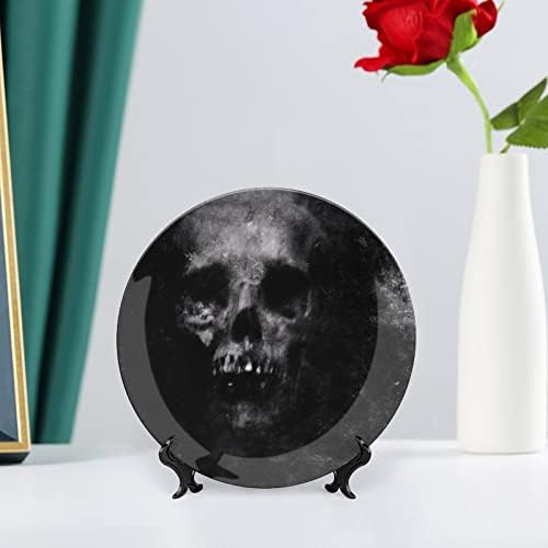 Félelmetes Halloween Grunge SkullCeramic Dekoratív tábla állvánnyal Egyéni Csont Kína Home Plate Otthoni Nappali Konyha