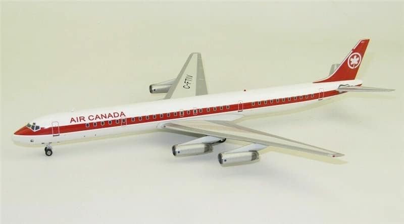 Fedélzeti 200 AIR Canada MC Donnell Douglas DC-8-63 C-FTIV állvánnyal Limited Edition 1/200 FRÖCCSÖNTÖTT Repülőgép Előre elkészített