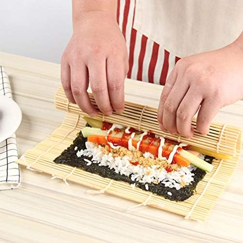 Hemoton Onigiri Penész Diy Készlet 9 Db/Készlet Sushi Szett Bambusz Sushi Mat Sushi Gördülési Szőnyeg Pálcika Rizs Lapát