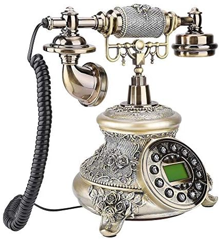 AMONIDA Retro Vintage Antik Stílusú Vezetékes Telefon, Otthoni Iroda Telefon Asztal Telefon Naptár, Dátum, Óra Kijelző