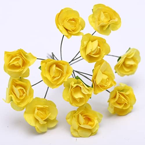144pcs Eperfa Papír Mini Rózsák művirágok Fej Szárral DIY Kézműves Kellékek, Hogy a Menyasszonyi Haj Klipek Fejpánt Ruha Esküvői