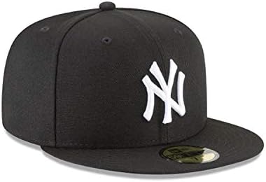 Új Korszak New York Yankees Alapvető 59Fifty Felszerelt Sapka Kalap Fekete/Fehér 11591127