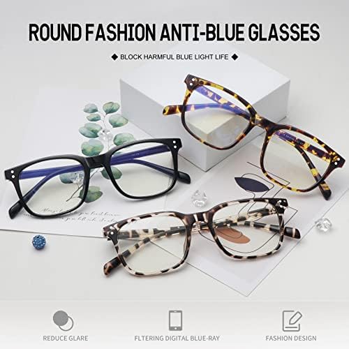 STORYCOAST Kék Fény Blokkoló Szemüveg Nők, Férfiak,Kerek Szemüveg Keret,Unisex Számítógépes Játékokhoz Szemüveg