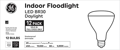 GE Világítás, LED Izzók, 65 Watt Eqv, Napfény, BR30 Beltéri Floodlight Izzók (Csomag 12)