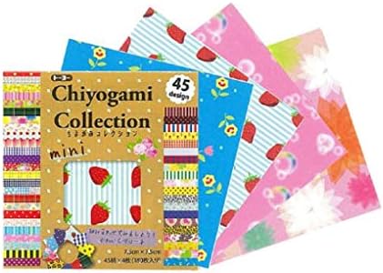 Toyo Japán Origami Papír - Chiyogami Collection Mini (7,5 cm x 7,5 cm Minden) 45 Tervek - 180 Lap Teljes