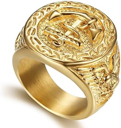 Arany Horgony Gyűrű a Férfiak, amerikai Egyesült Államok haditengerészetének Gyűrű Tengeri Kalóz Tengerész Horgony Gyűrű Gótikus