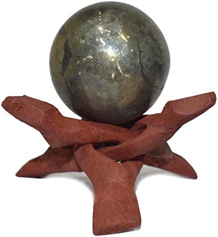 Healings4u Gömb Arany Pirit Méret 2-2.5 Hüvelykes & az Egyik Fa Labdát állj Természetes Crystal Ball Gömb Vastu Reiki Csakra Gyógyító