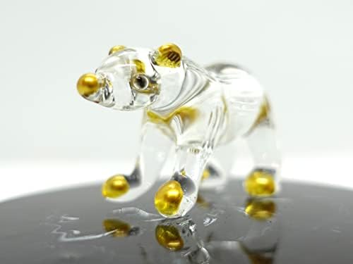 Sansukjai Jegesmedve Miniatűr Figurákat Állatok Kézzel Fúvott Üveg-Művészet Gyűjthető Ajándék Díszíteni, Tiszta Arany