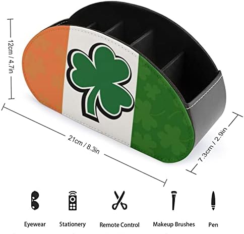 Az ír Zászló Lóhere Mintás TV Távirányító tartó, Tároló, Rendszerező Doboz 5 Rekesz, Home Office Asztali