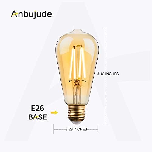 Anbujude Szabályozható Edison LED Izzó 100W Egyenértékű, 900 Lumen Nagy Fényerejű 80+ CRI, 8W ST58 Vintage LED Végtelen Edison-Izzó