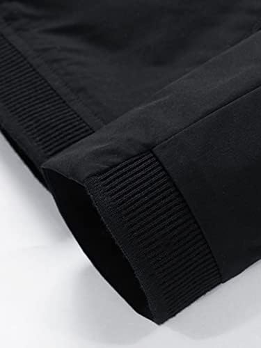 OSHHO Kabátok Női - Férfi Levelet Foltozott Bomber Dzseki Nélkül Tee (Szín : Fekete, Méret : X-Small)