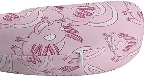 Rózsaszín Axolotl Utazási Nyak Párna U Alakú Fej-Nyaki Támogatás Párna Memory Foam Fejtámla Autó Irodában, Otthon Alszik