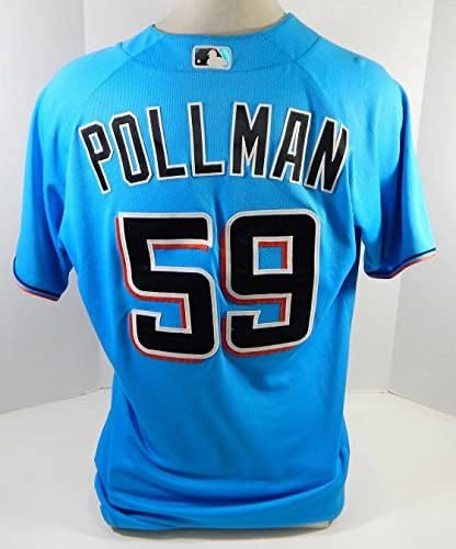Miami Marlins Tüzér Pollman 59 Játék Használt, Kék Mez 46 DP21972 - Játék Használt MLB Mezek