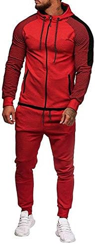 GLVSZ Férfi Sweatsuits 2 Darab Kapucnis Melegítő Szettek Laza, Kényelmes Ruhában Kocogás Ruhák Piros Nagy
