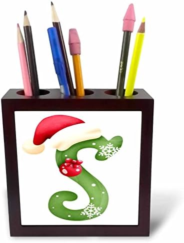 3dRose Aranyos Karácsonyi Díszített Zöld Buborék Monogram Kezdeti S - Pen Tile Jogosultjai (ph-371264-1)